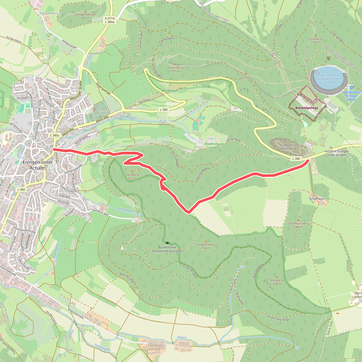 Äußerer Zugangsweg Eningen-Geißberg