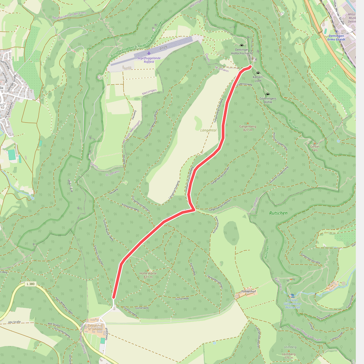 Querweg Höllenlöcher - Gestütshof St. Johann
