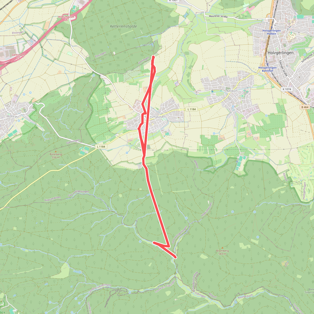 Blaues Kreuz Egelsberg Hildrizhausen Lindachspitz Nord
