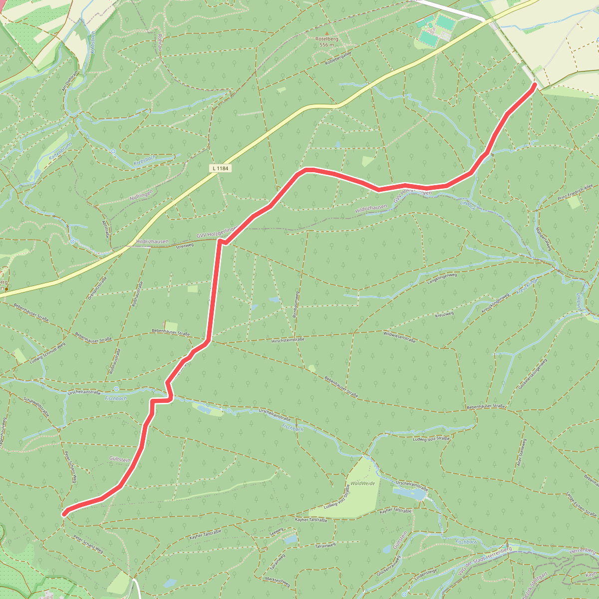 blaues Plus Hildrizhausen - Mönchberg
