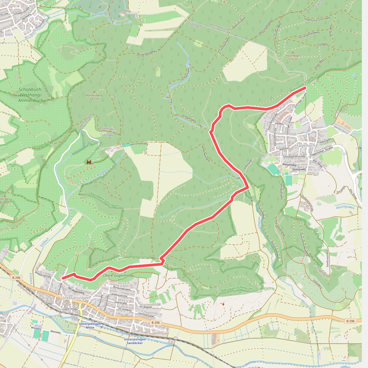 roter Punkt Hagelloch - Unterjesingen