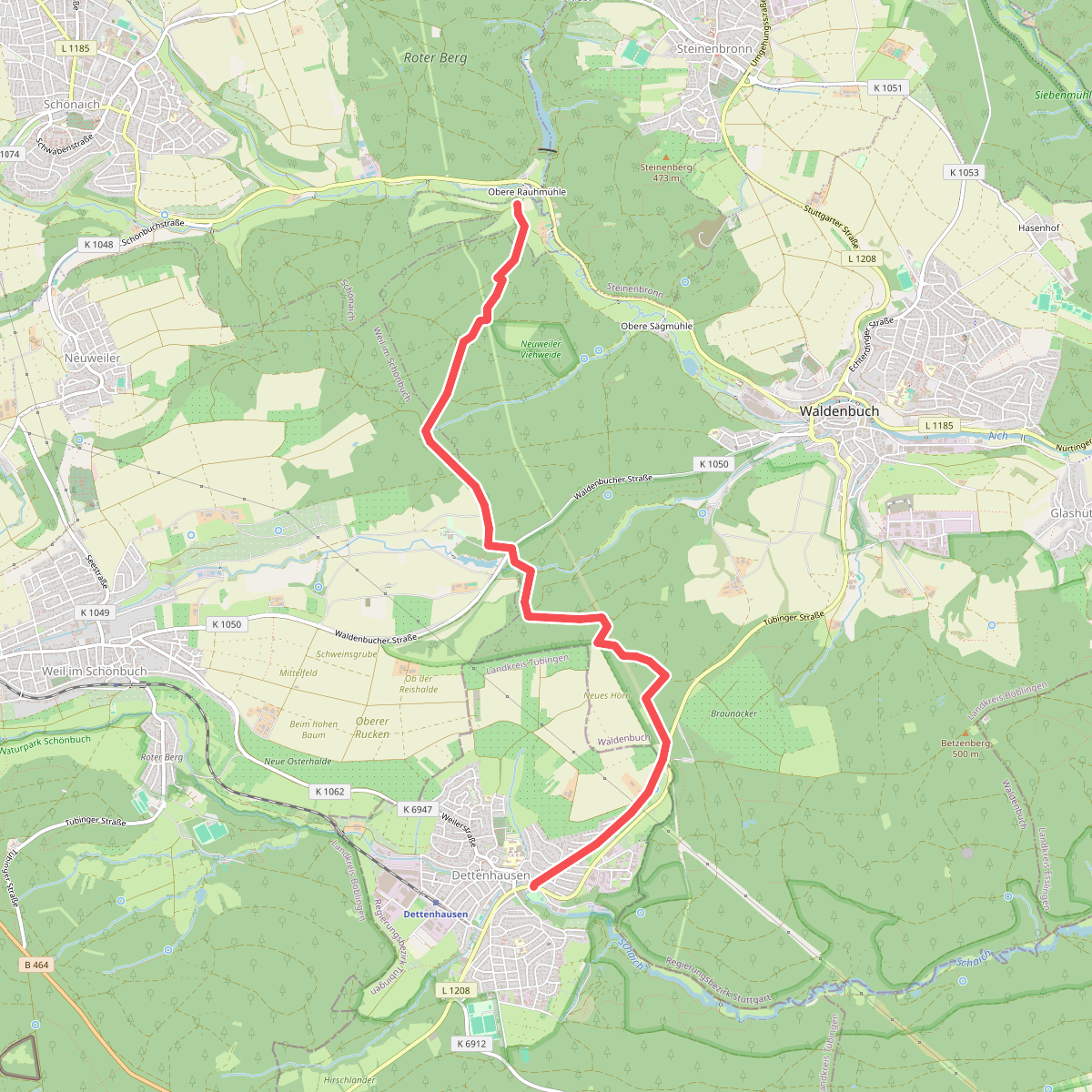 Blauer Punkt Dettenhausen - Bei der Rauhmühle
