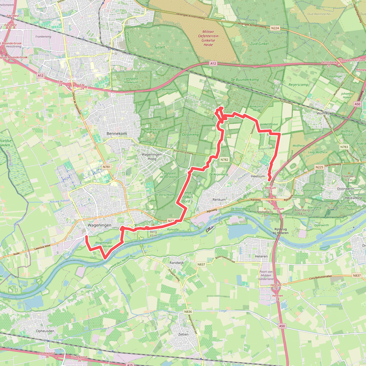 Wageningen - Heelsum · Maarten van Rossumpad etappe 8