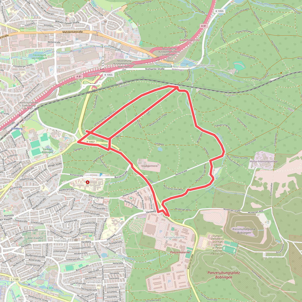 blauer Punkt Böblingen Thermalbad - Berstlach