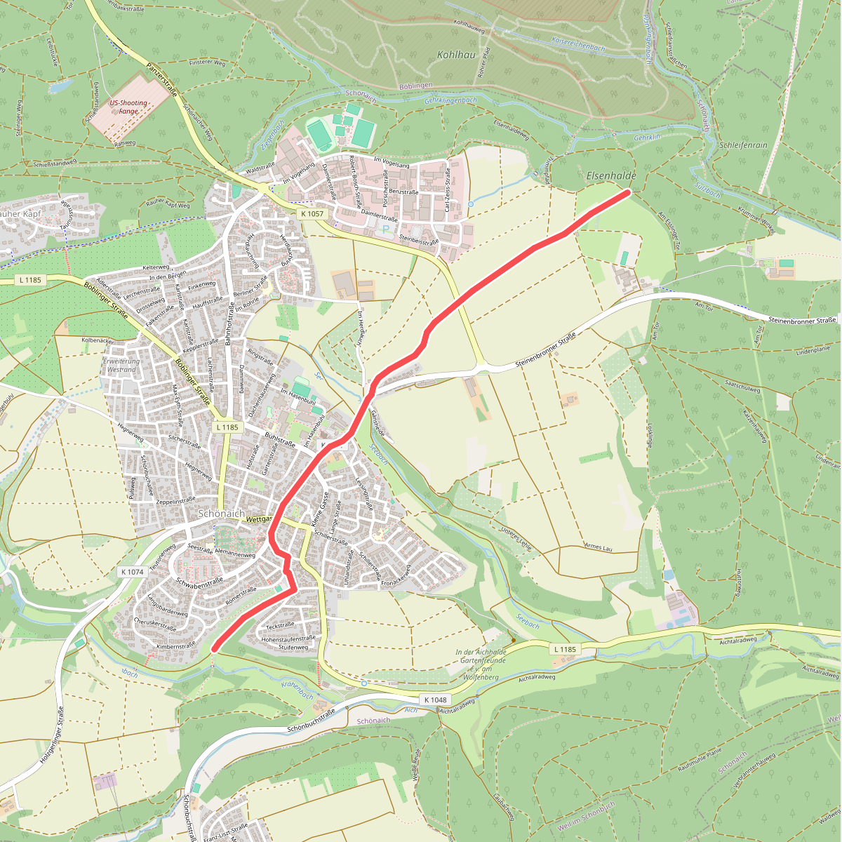 blauer Punkt Schönaich - Musberg