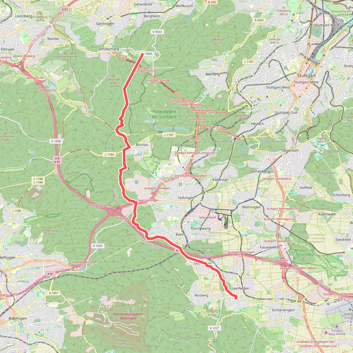Nebenlinie des SAV (rotes Kreuz)