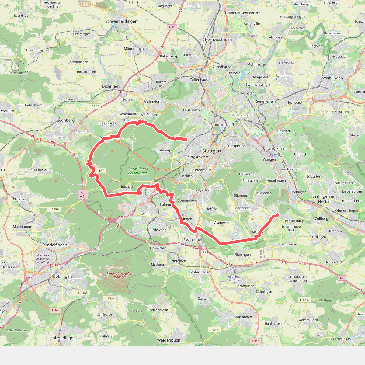 Nebenlinie des SAV (rotes Plus)