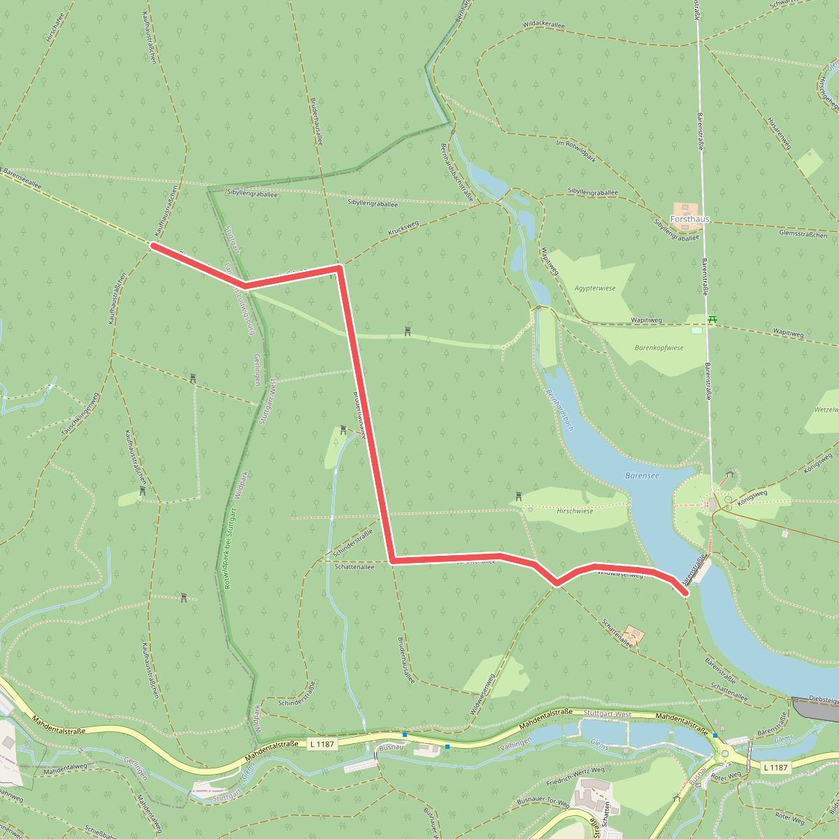 blauer Punkt Bärensee - Glemstal
