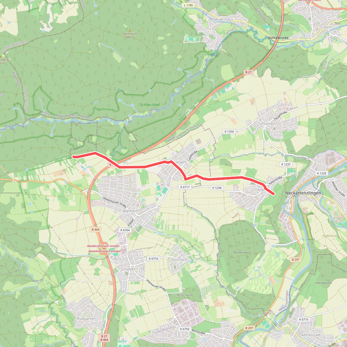 blauer Punkt - Dettenhausen - Häslach - Altenriet