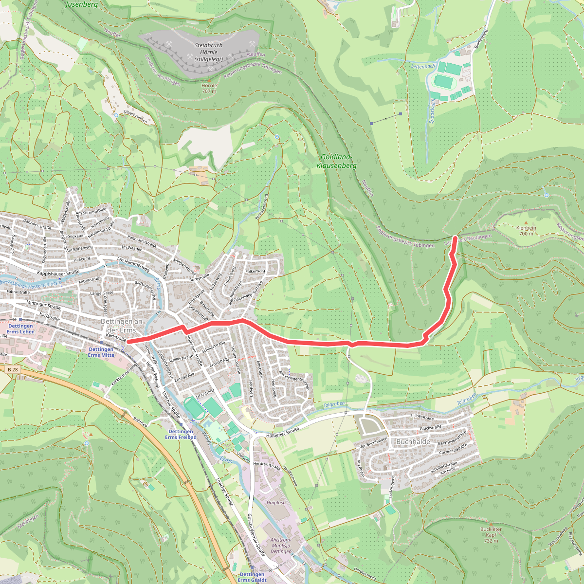 blaues Dreieck Schillingskreuz - Dettingen
