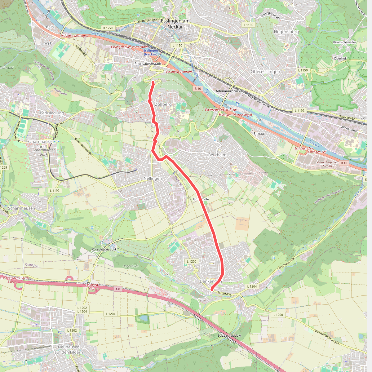 Nebenlinie des SAV (rotes Plus)