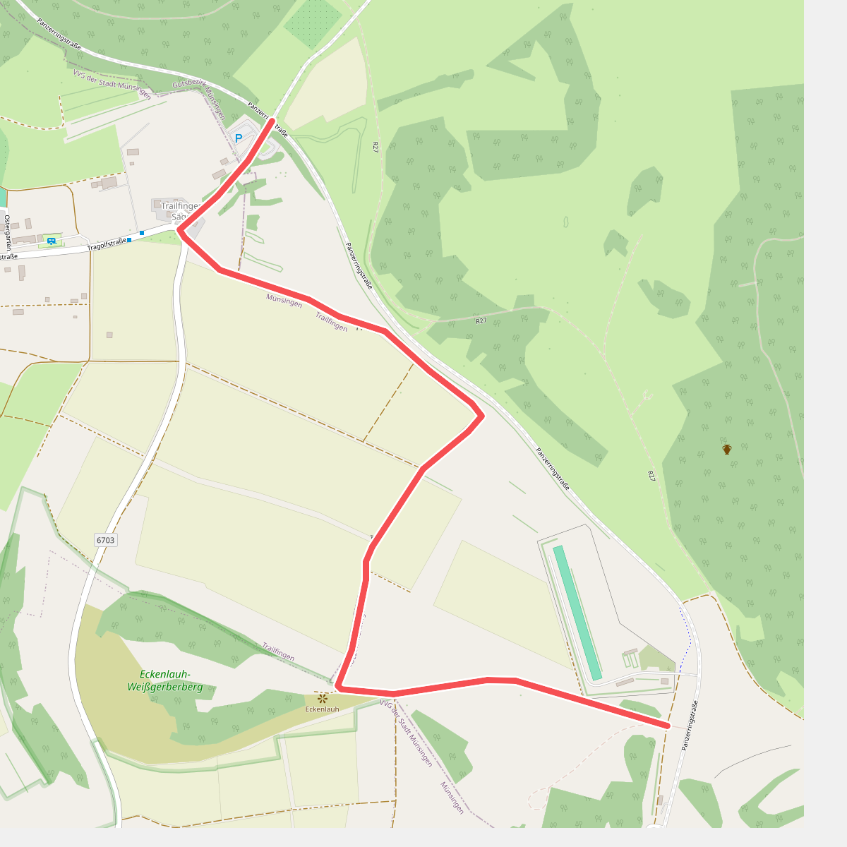 Truppenübungsplatz Wanderweg Nr. 13: Parkplatz Trailfinger Säge - Anbindung Weg 4