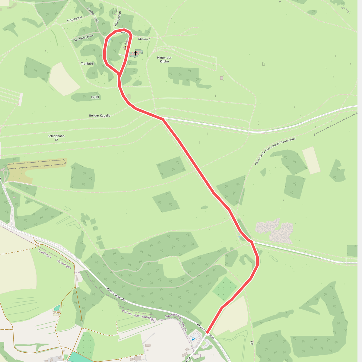 Truppenübungsplatz Wanderweg Nr. 5 (Variante 1): Trailfinger Säge - Gruorn