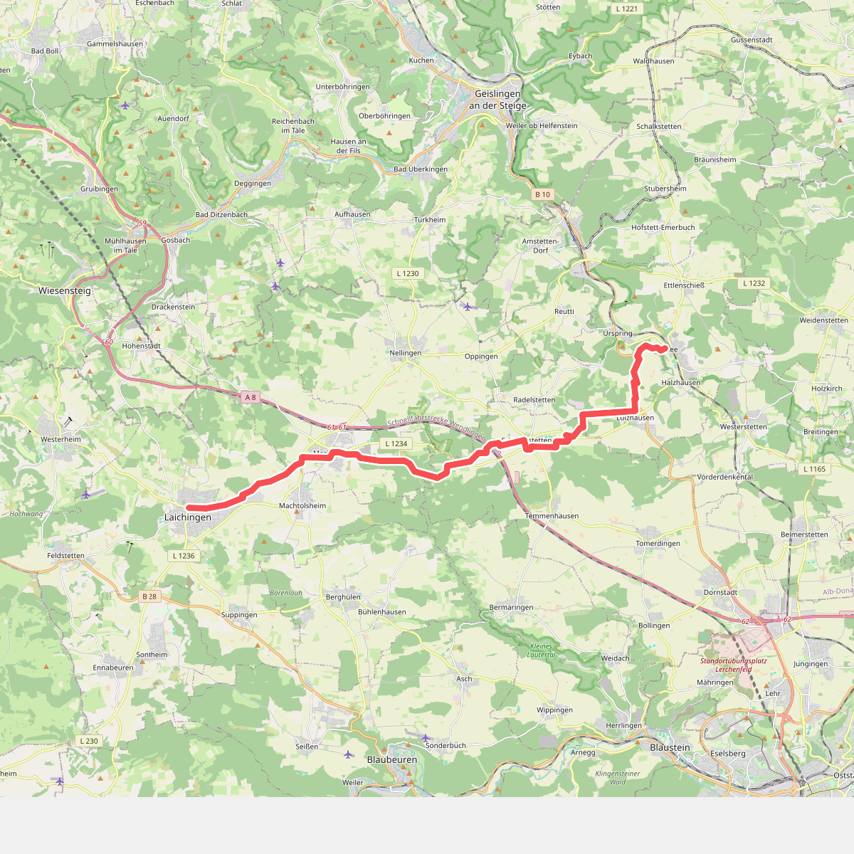 SAV Verbindungsweg Gelbe Raute: Laichingen - Urspring