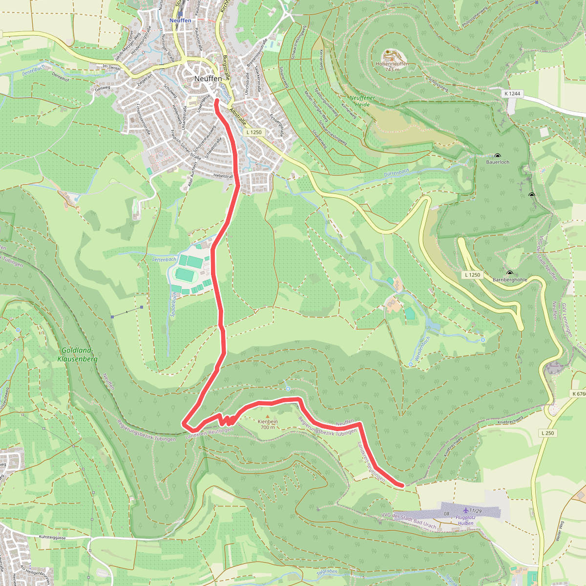 blaues Dreieck Neuffen - Schillingskreuz - HW1 (Kniebrech)