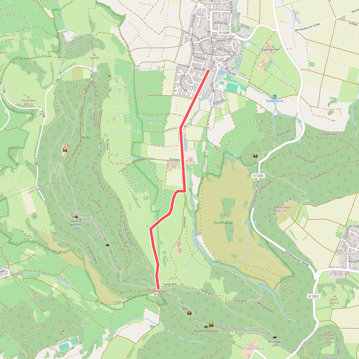 blaues Dreieck Bissingen - Sattelbogen