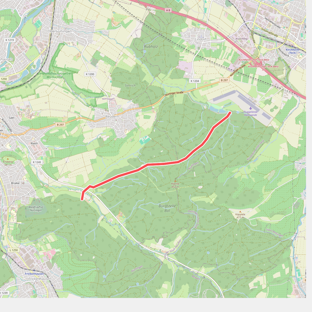 blaue Raute Tiefenbach Bürgerseen