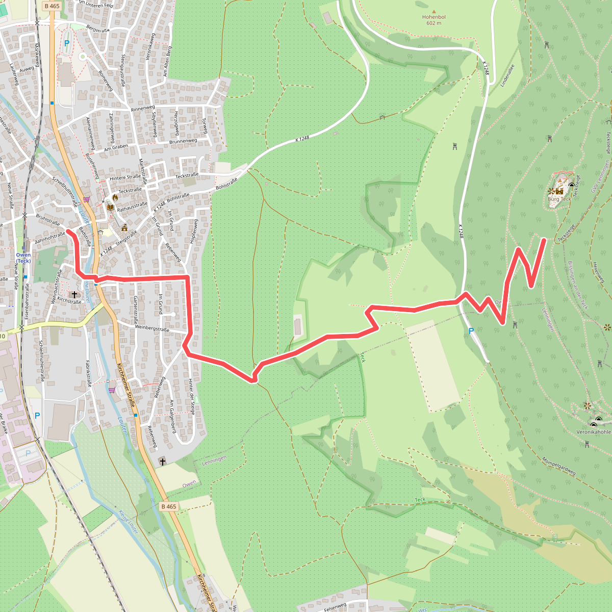 rote Gabel Owen - Teck