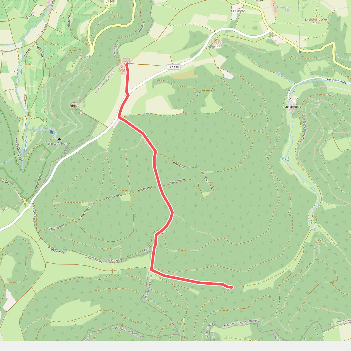 Reußenstein Hofgut - Hasental (HW7)
