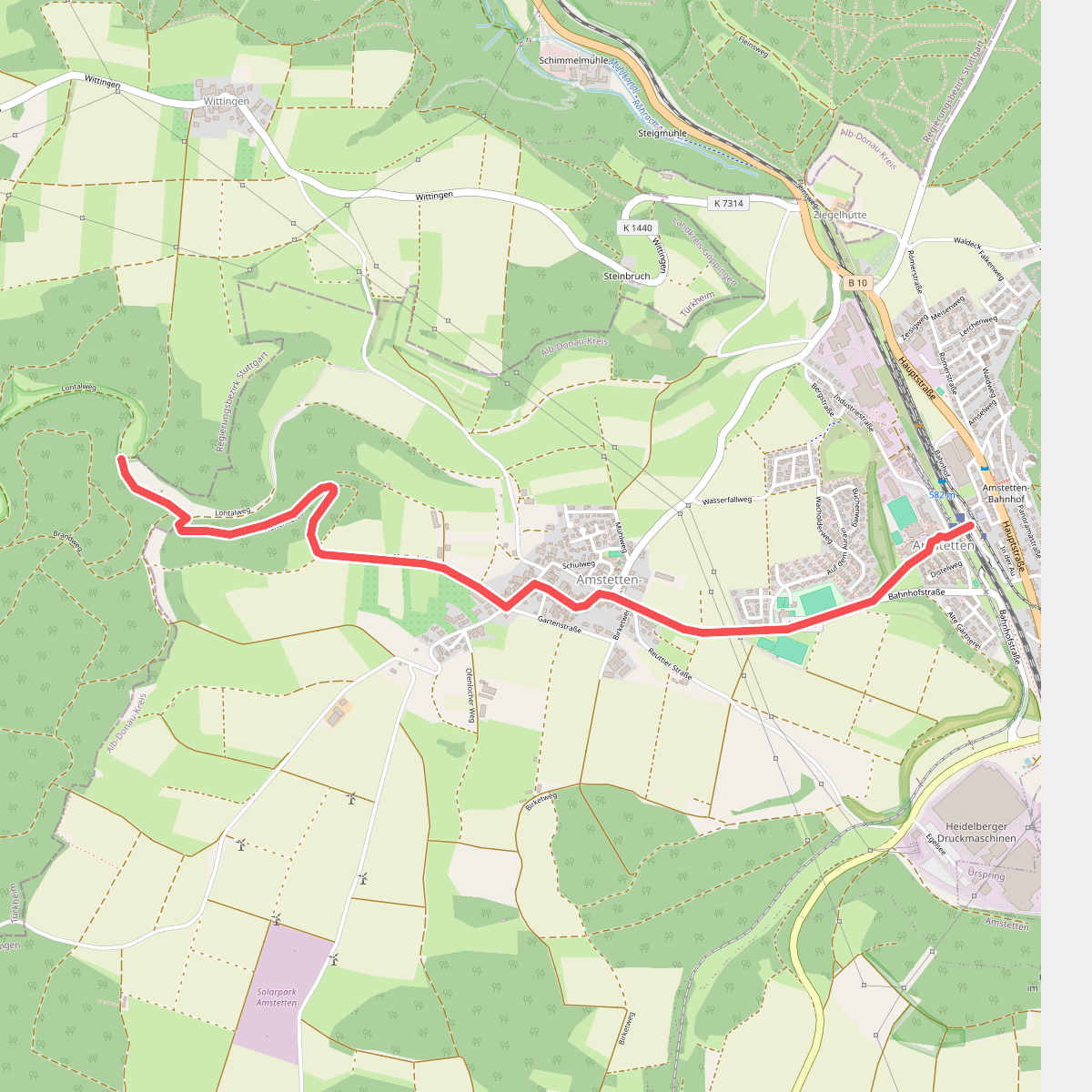 Amstetten - Oberes Lontal (gelbe Raute)