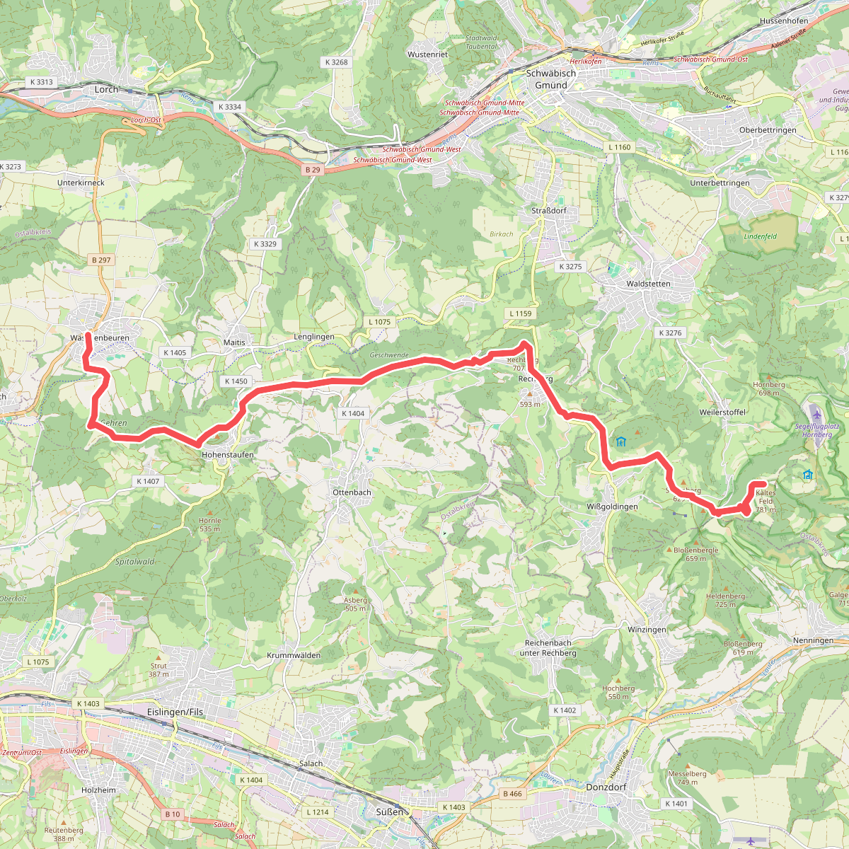 Nebenlinie des SAV (rotes Plus)