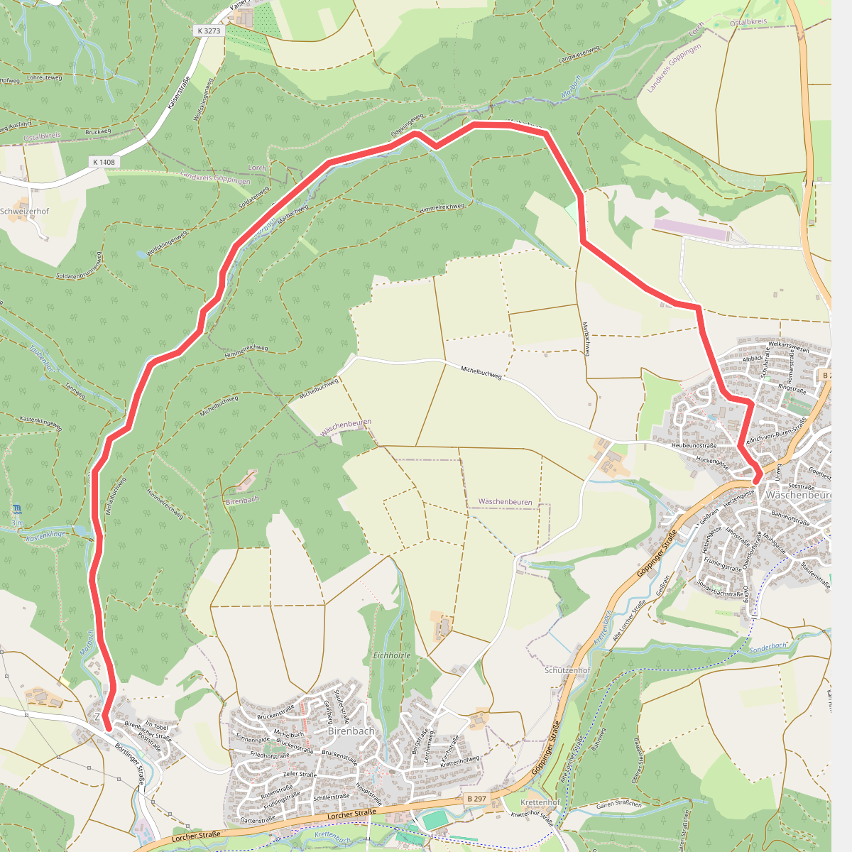 Nebenlinie des SAV (rotes Plus)