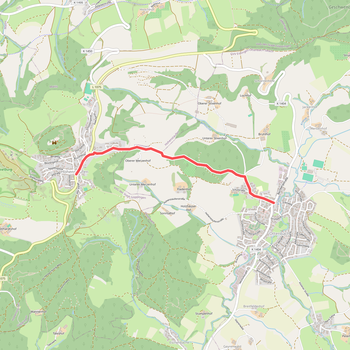 Querweg des SAV (blauer Punkt)