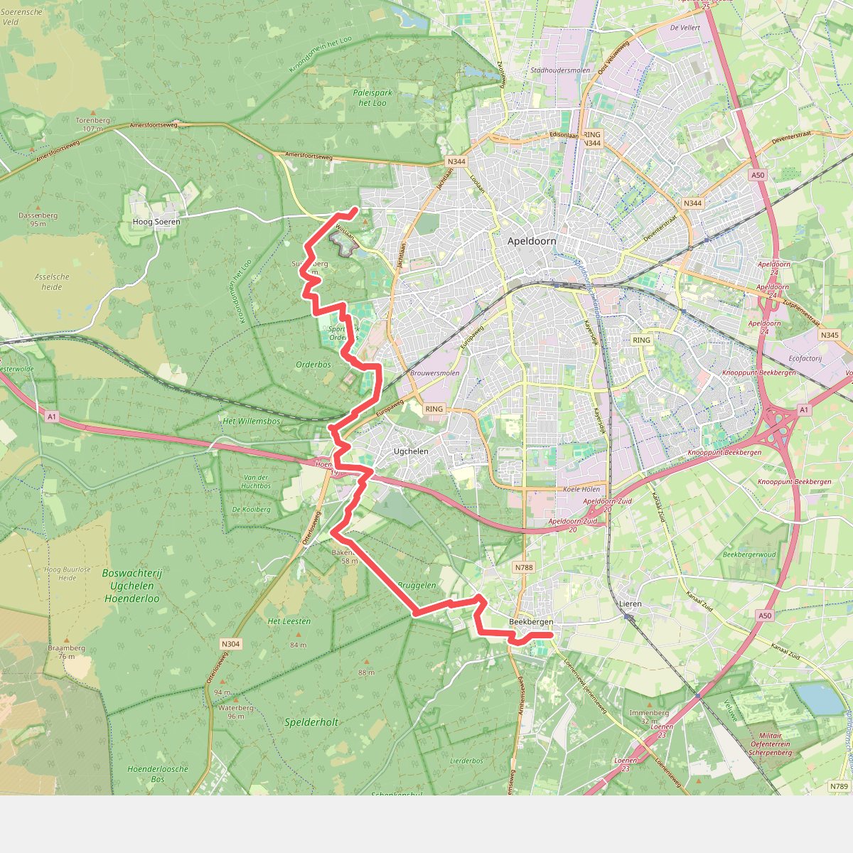 Beekbergen - Apeldoorn · Maarten van Rossumpad etappe 13