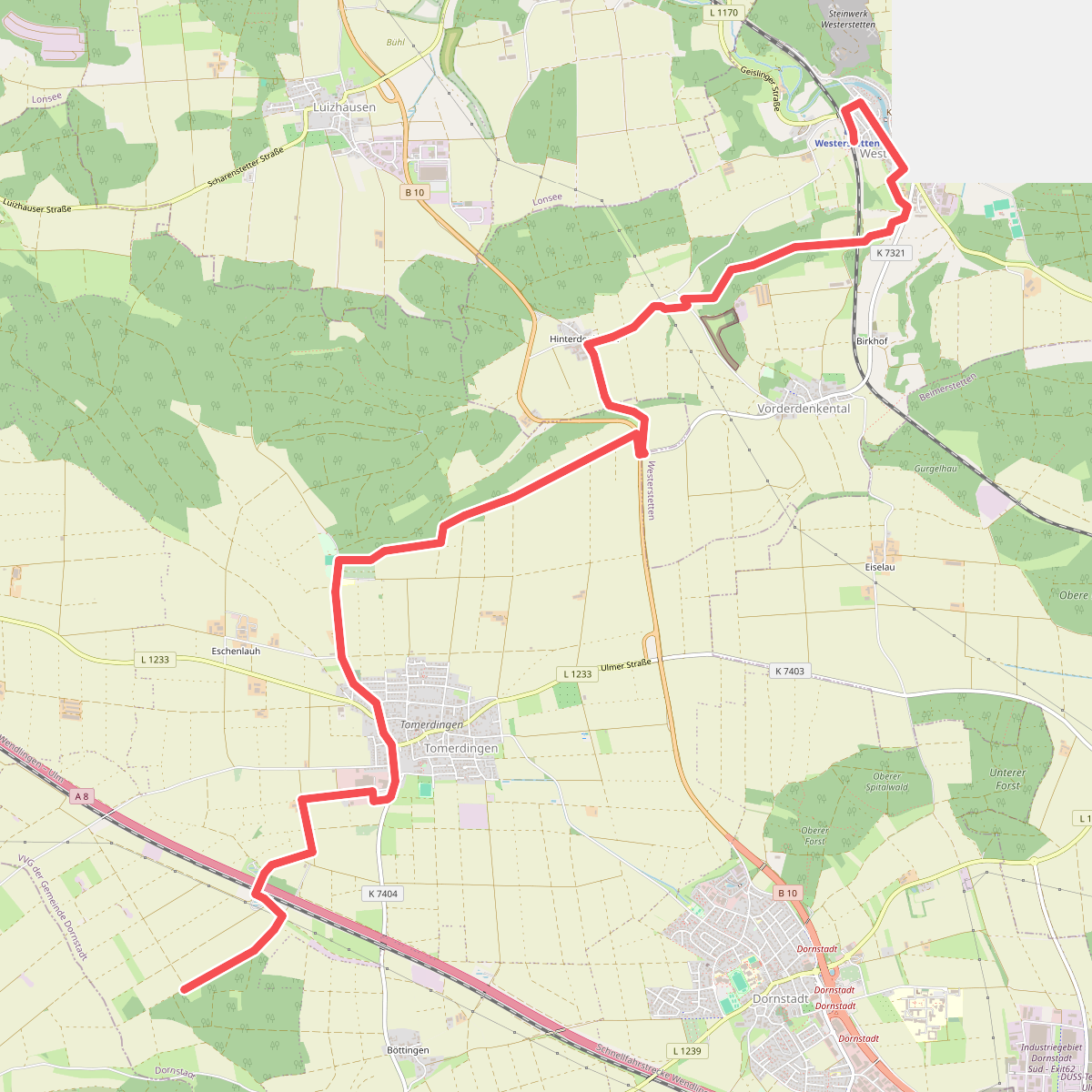 gelbe Raute Tomerdingen - Westerstetten