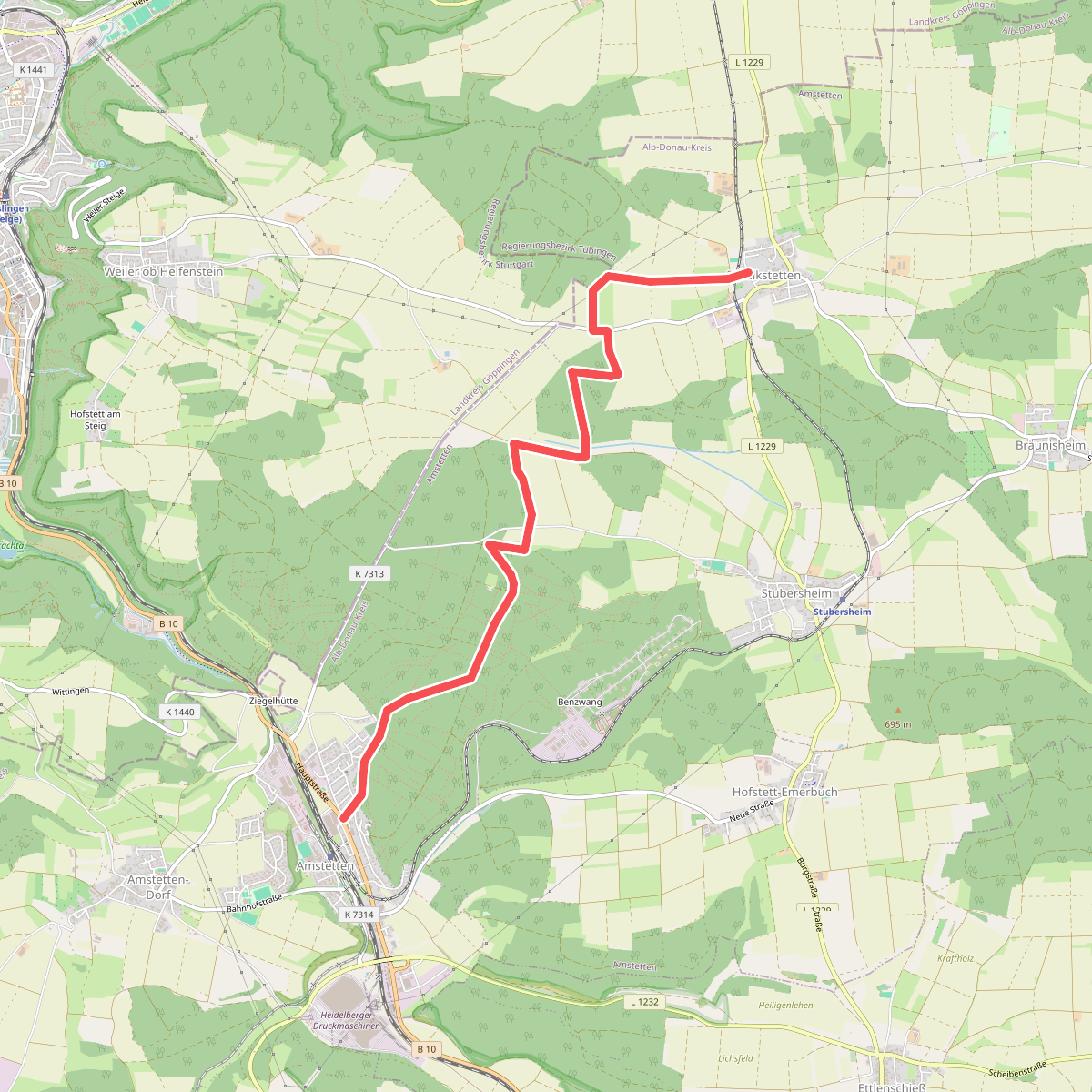 Amstetten (B10) - Schalkstetten