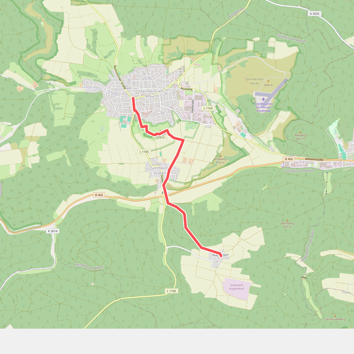 gelbe Gabel Steinheim - Sontheim - Küpfendorf