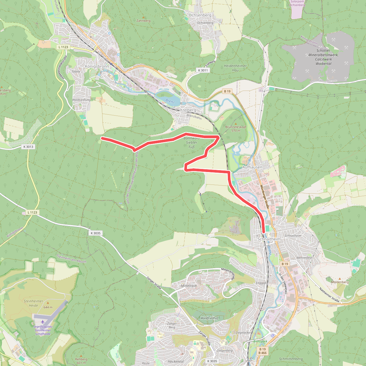 Mittelburren - Brünneleskopf - Schnaitheim