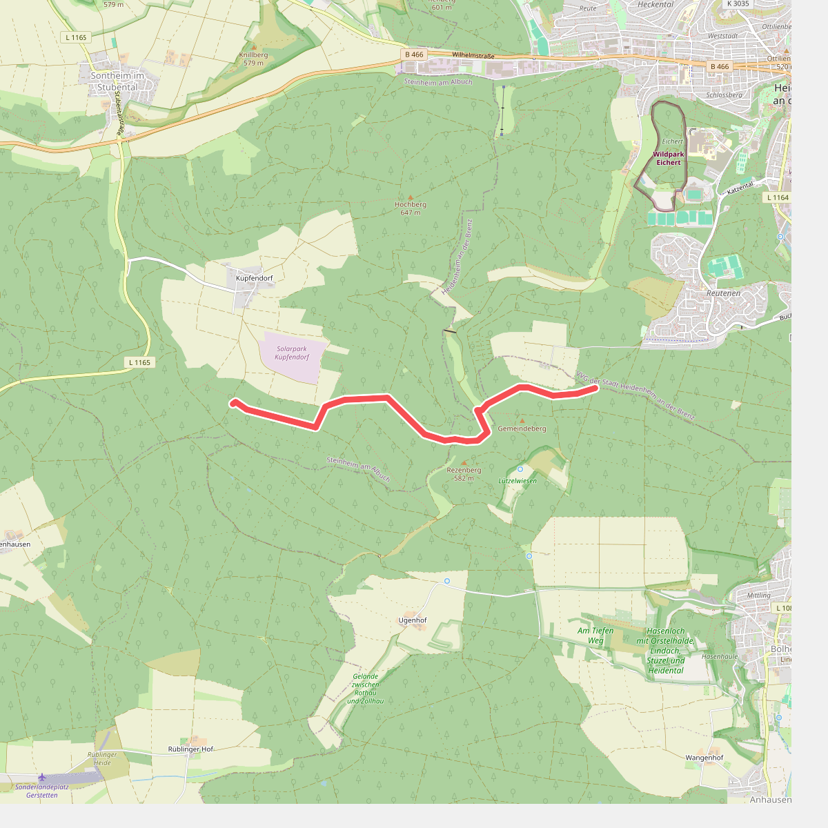 Nebenweg Mergelstetten Küpfendorf