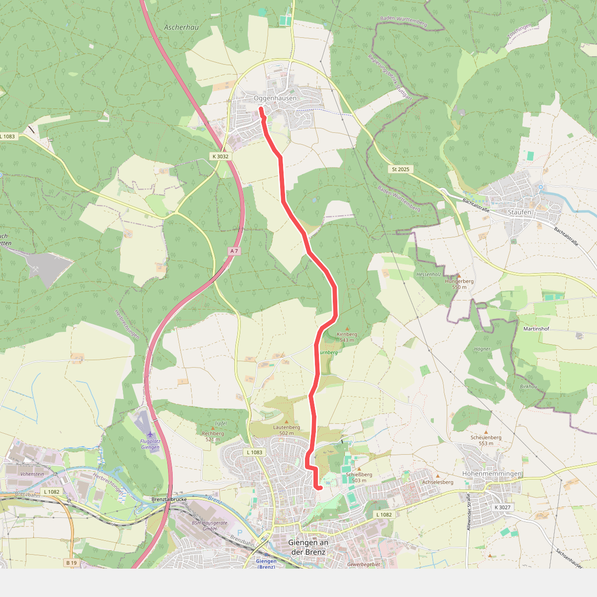SAV Nebenweg Giengen (Schießberg) - Oggenhausen