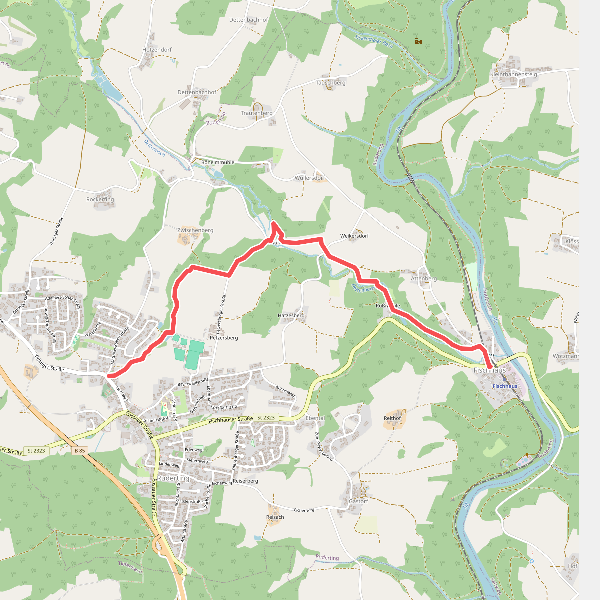 Goldsteig Zuweg Nr.34 Ruderting - Fischhaus