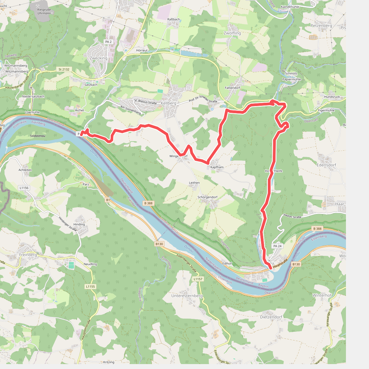 Kernmühle - Kellberg - Erlau