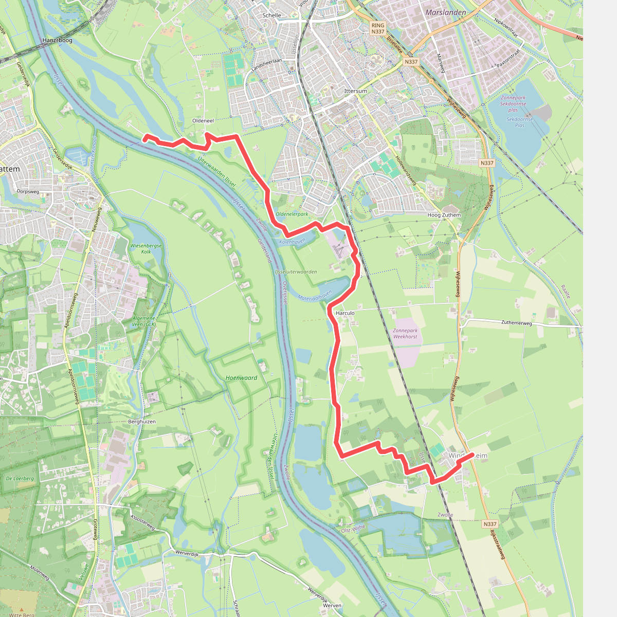 Hattem - Windesheim · Maarten van Rossumpad etappe 17