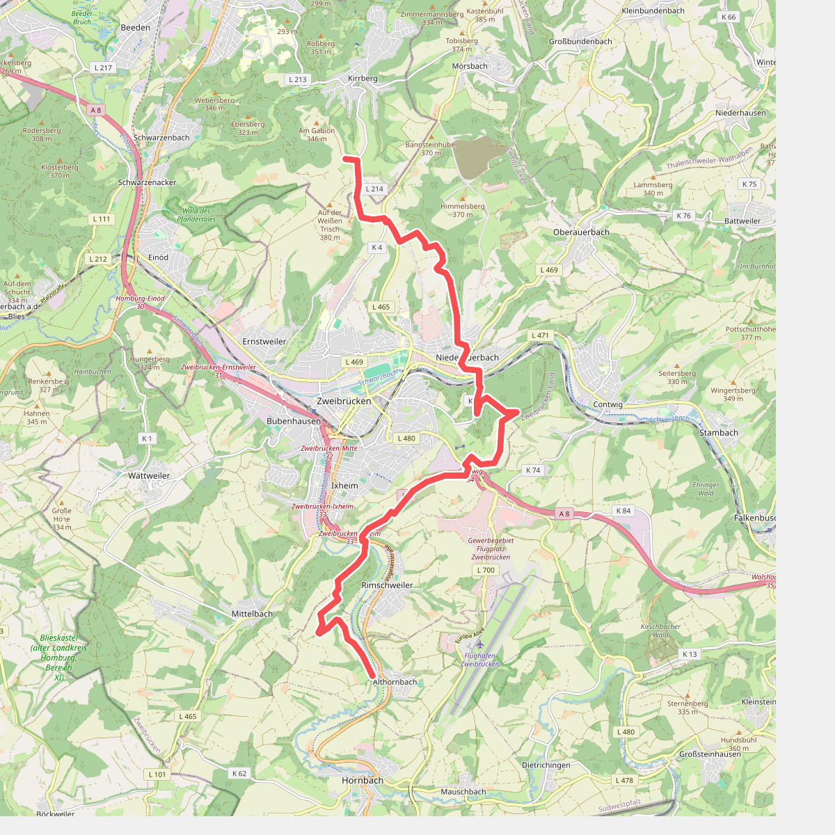 Jakobsweg Saar - Strecke Kirrberg - Althornbach