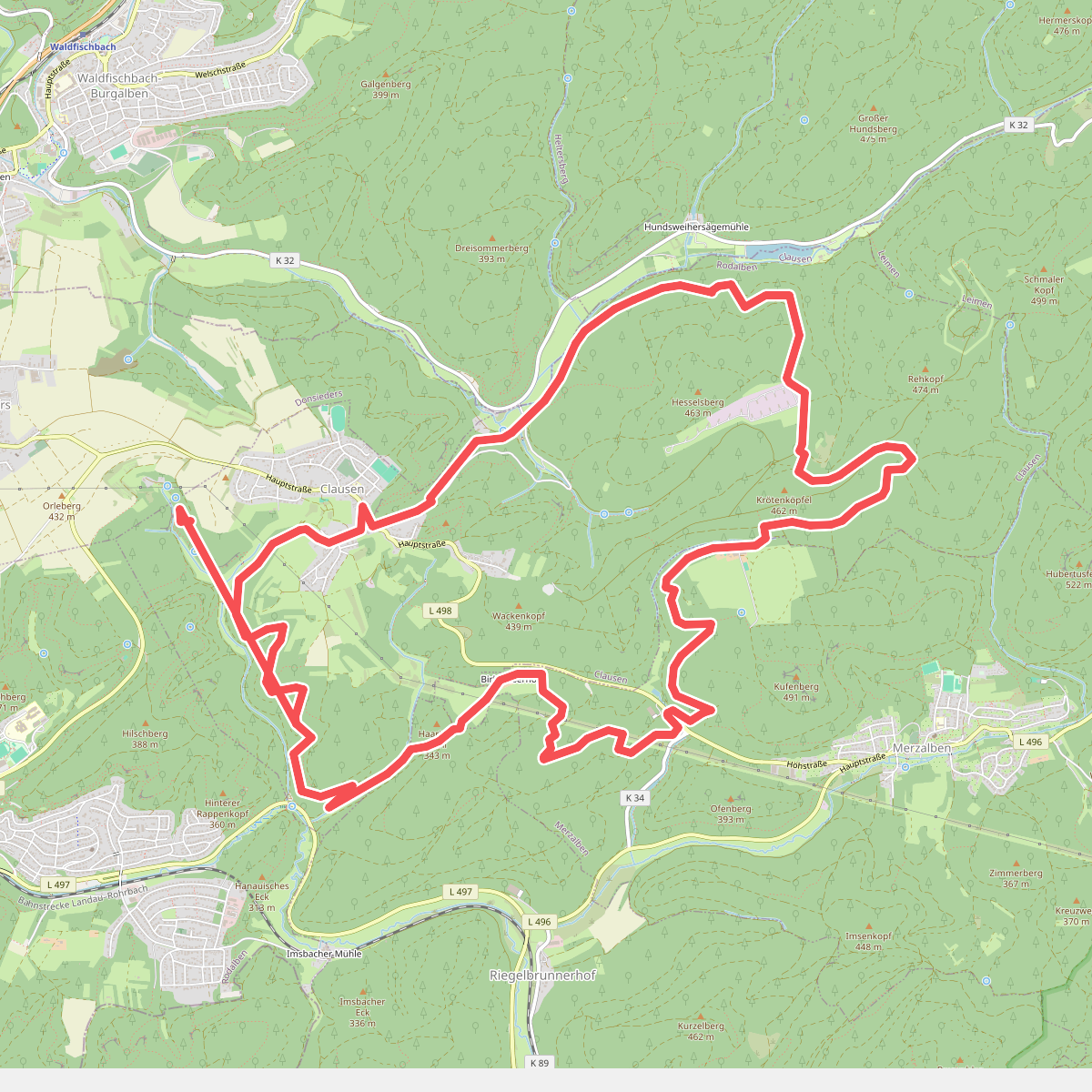 Wandern in Clausen C8 Rund um Clausen