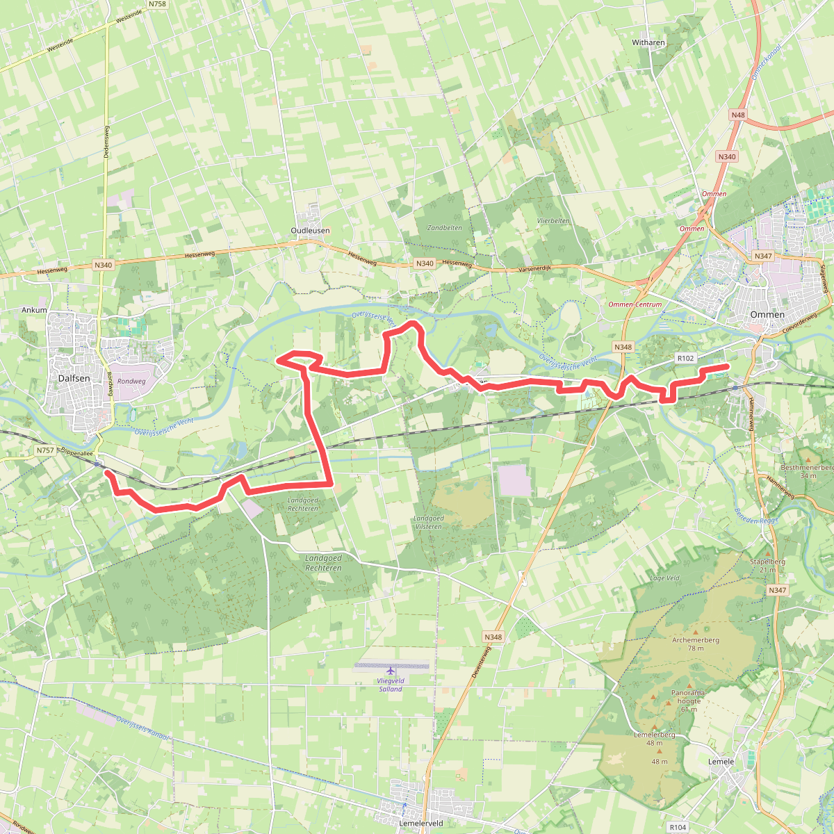 Dalfsen - Ommen (station) · Maarten van Rossumpad etappe 19