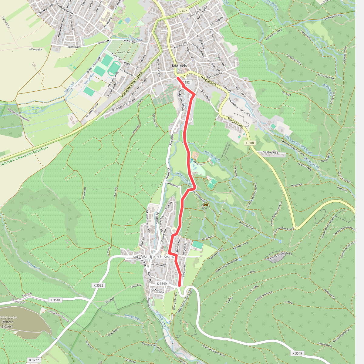 Malsch H.-Götz-Straße - Waldprechtsweier Neufeld