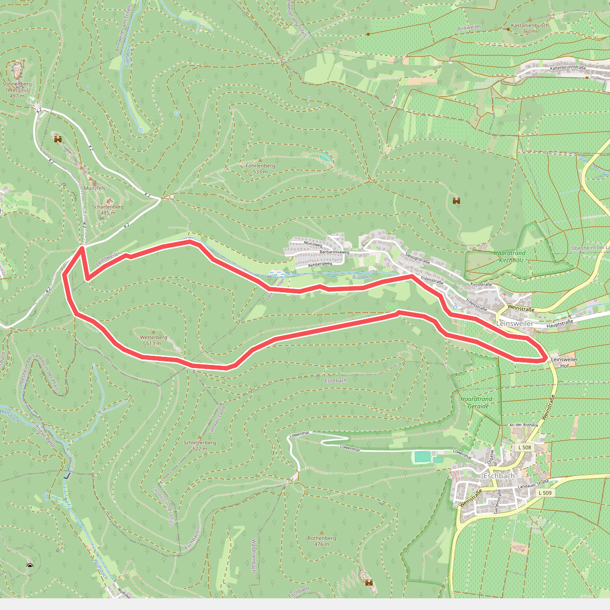 Leinsweiler Nordic-Walking mittelschwere Tour