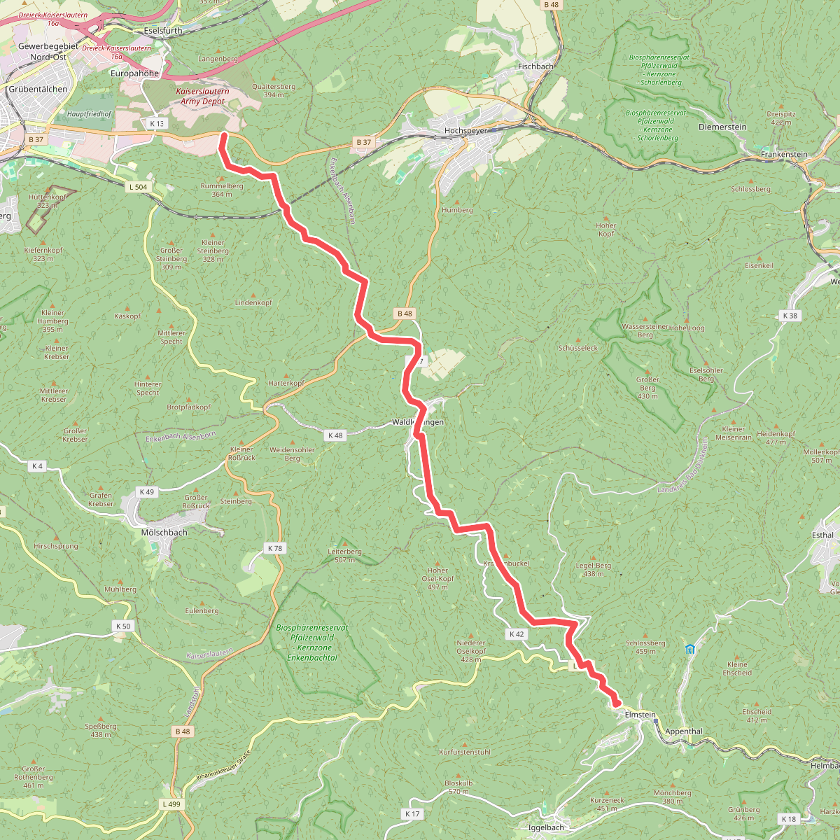 Pfälzerwald Gelb-Weißer Balken