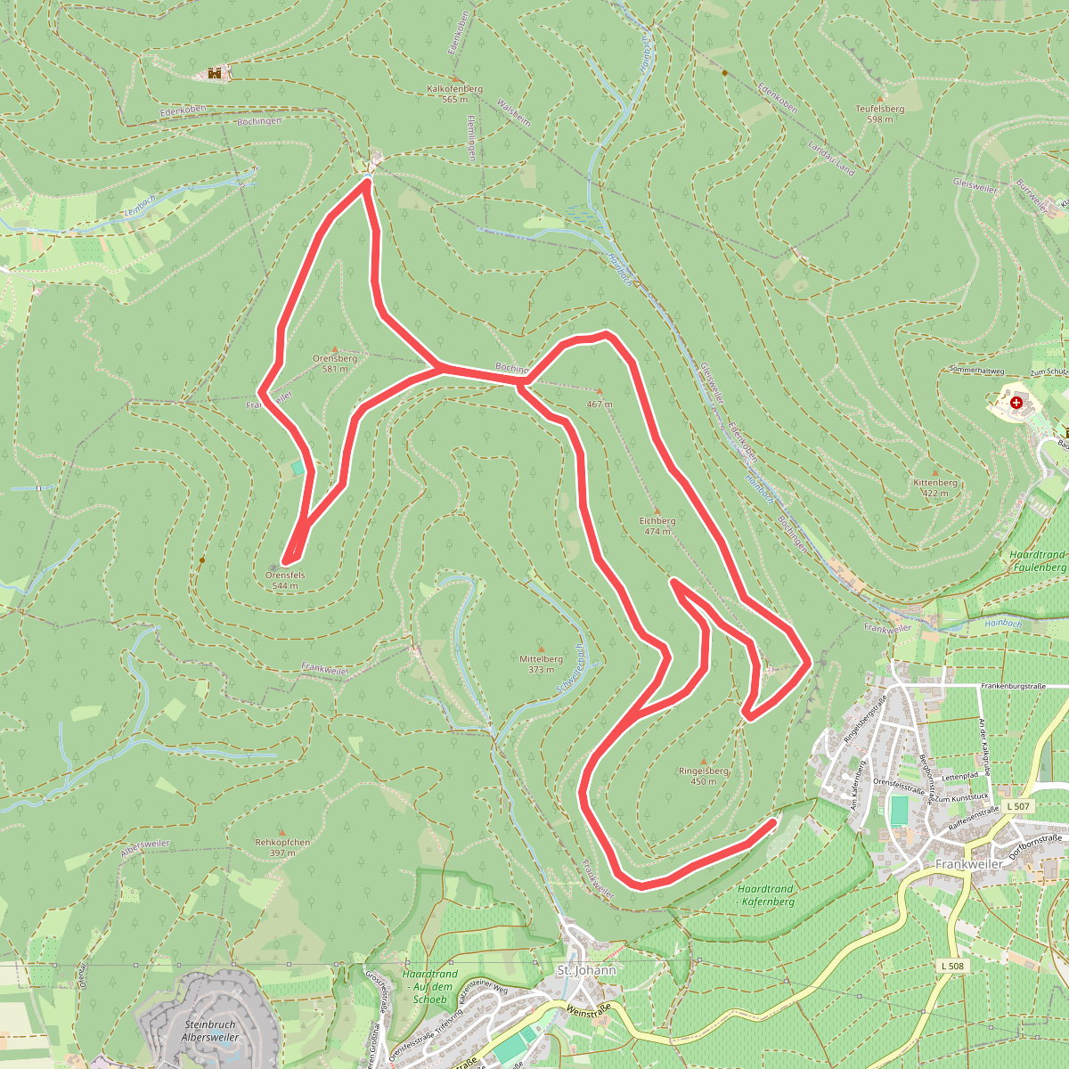 Frankweiler Rundwanderweg Nr. 3 - Bis zum Orensfels