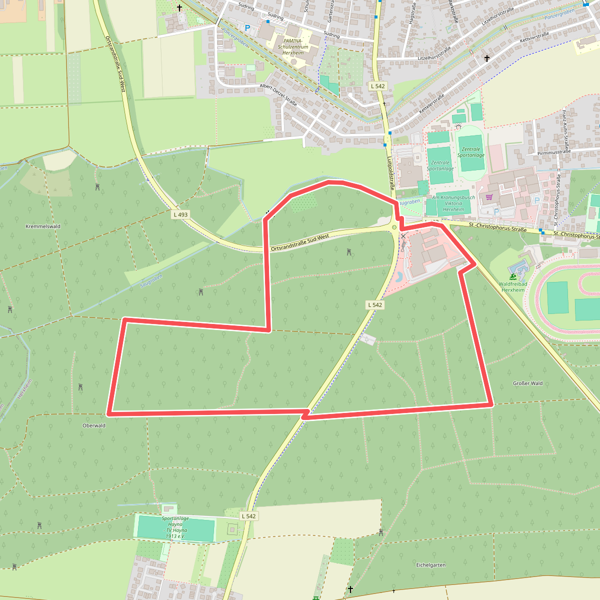 Blaues Rechteck - Rundwanderweg in Herxheim ab Waldkapelle