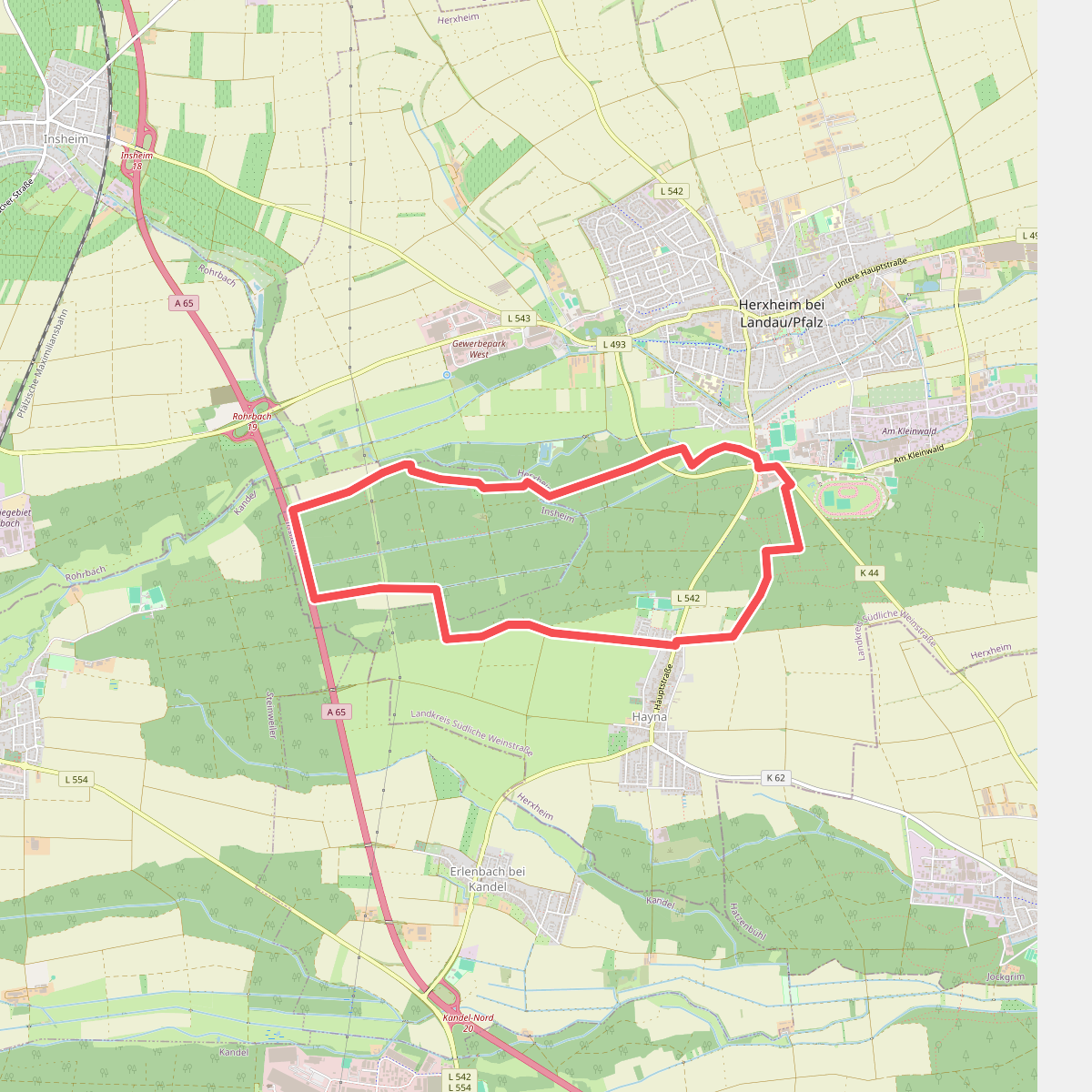 Gelbes Rechteck - Rundwanderweg in Herxheim ab Waldkapelle