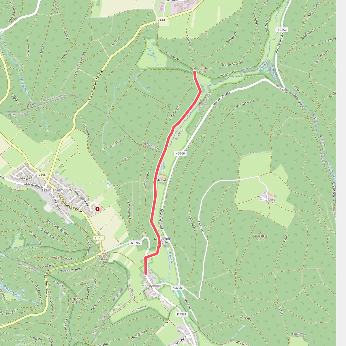 Am Glaserweg - Moosbronn Kirchweg