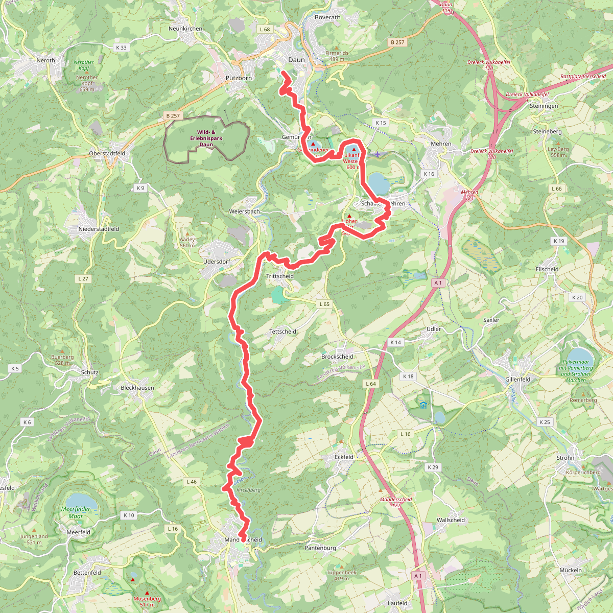 Daun - Manderscheid · Eifelsteig etappe 11