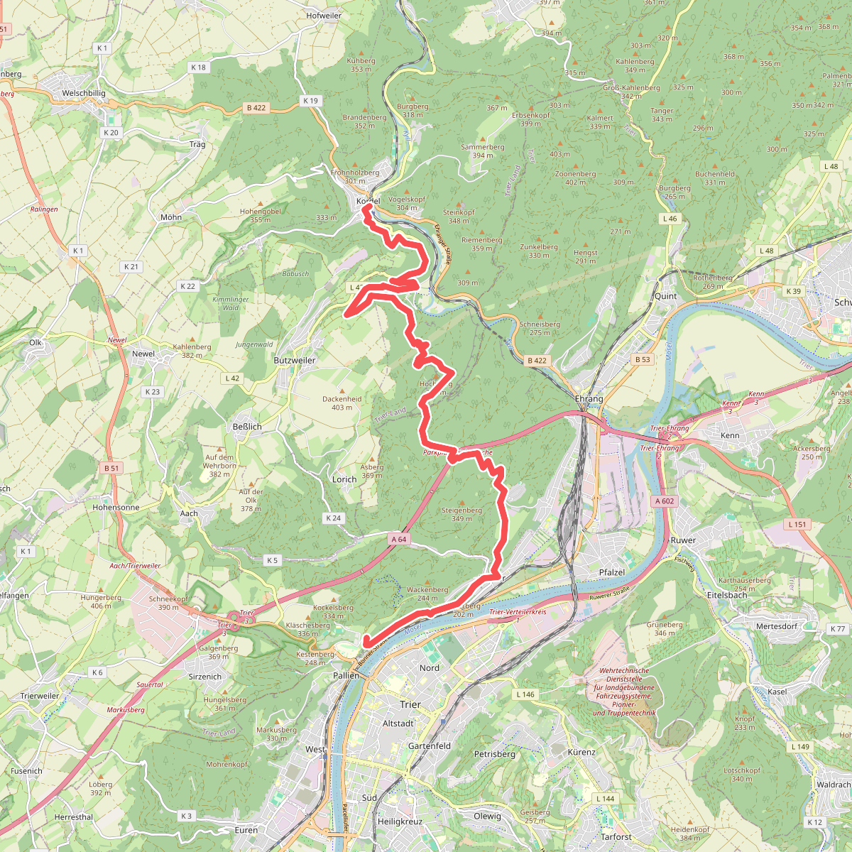 Kordel - Trier · Eifelsteig etappe 15