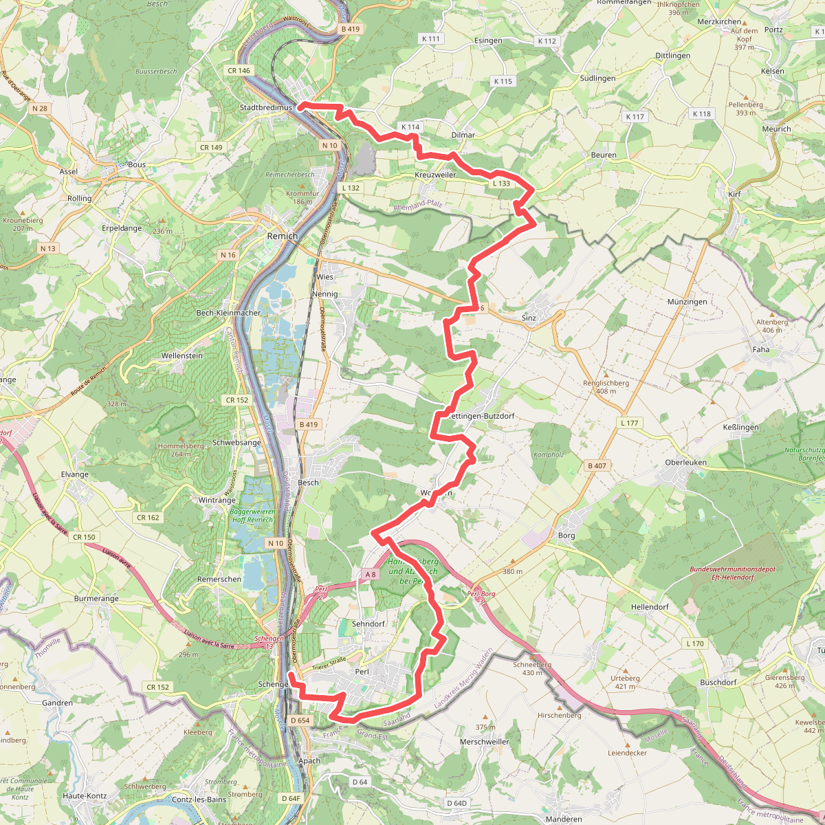 Perl - Palzem · Moselsteig etappe 1